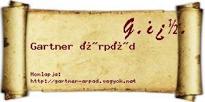Gartner Árpád névjegykártya