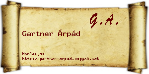 Gartner Árpád névjegykártya